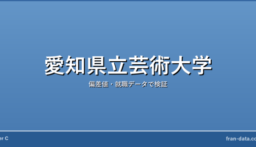 愛知県立芸術大学はやばい？偏差値・就職データで検証