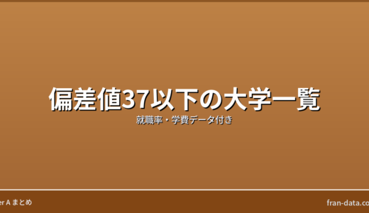 偏差値37以下の大学一覧｜就職率・学費データ付き