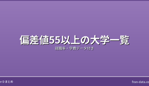 偏差値55以上の大学一覧｜就職率・学費データ付き