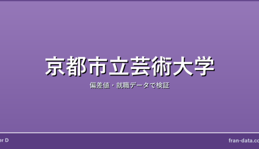 京都市立芸術大学は恥ずかしい？偏差値・就職データで検証